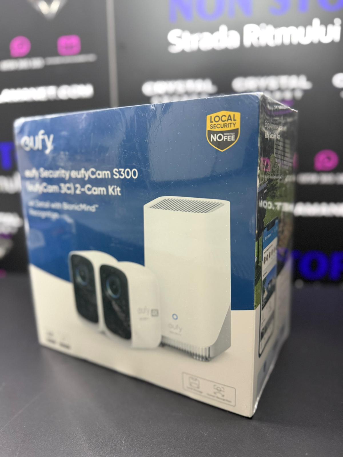 Kit supraveghere video EufyCam 3C S300 4K Ultra HD Nightvision Homebase 3 + 2 camere video eufyCam 3C