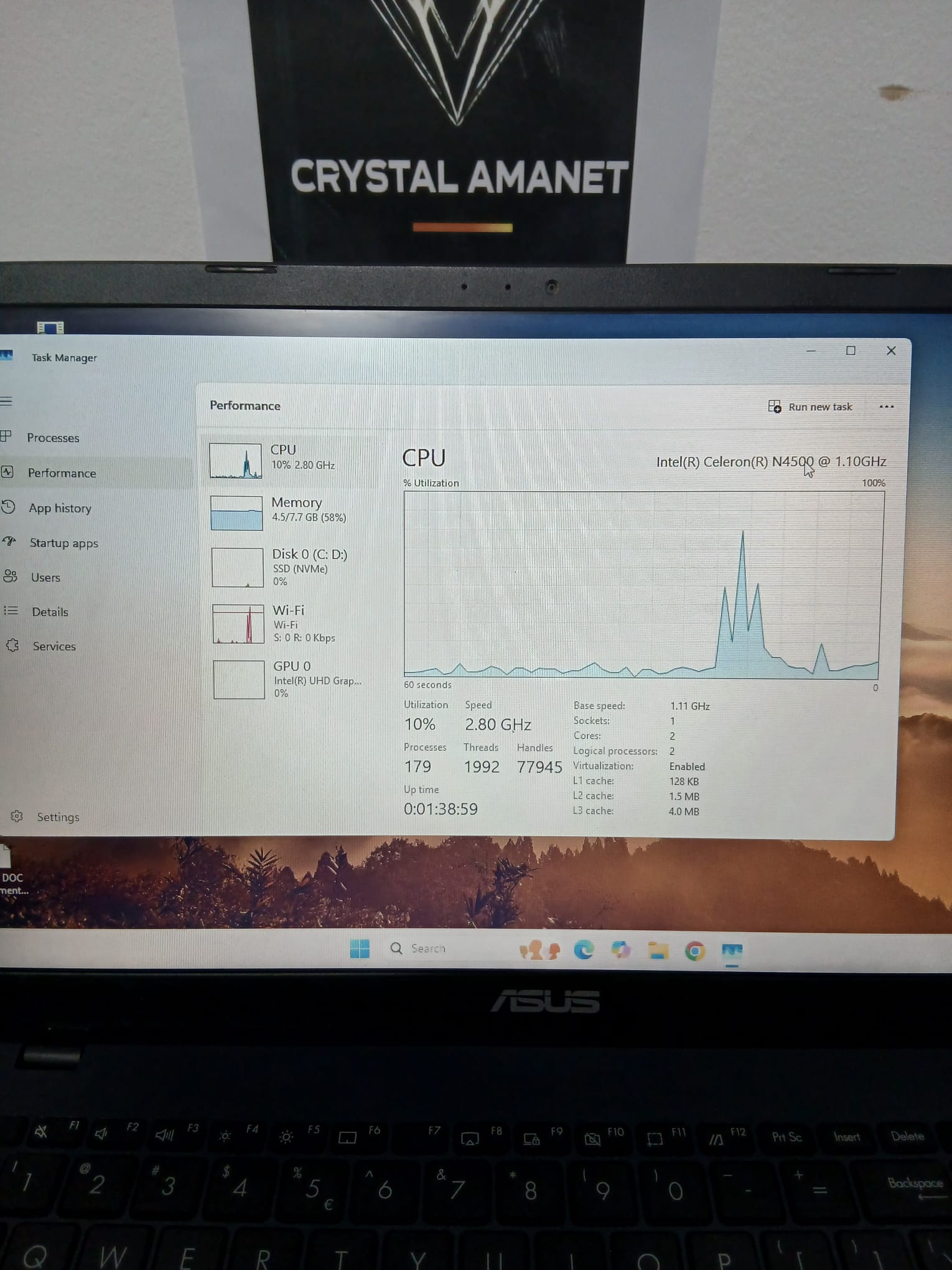 Laptop Asus Intel Celeron N4500