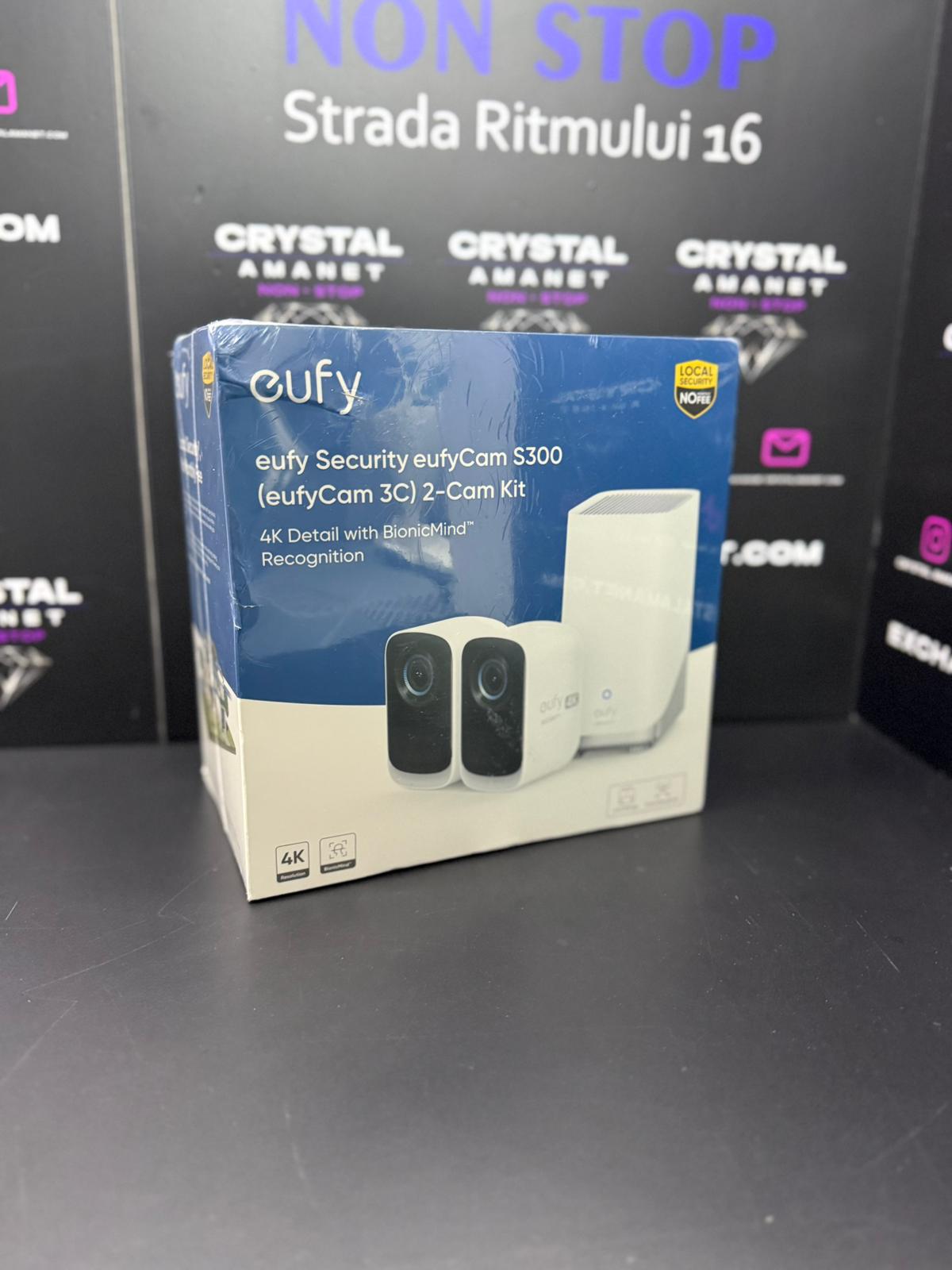 Kit supraveghere video EufyCam 3C S300 4K Ultra HD Nightvision Homebase 3 + 2 camere video eufyCam 3C