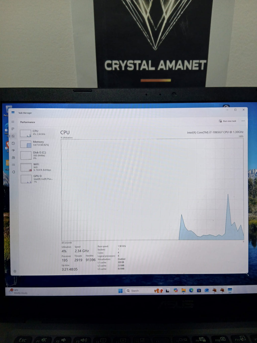 Laptop Asus i7-1065G7, 8GB, 512GB SSD