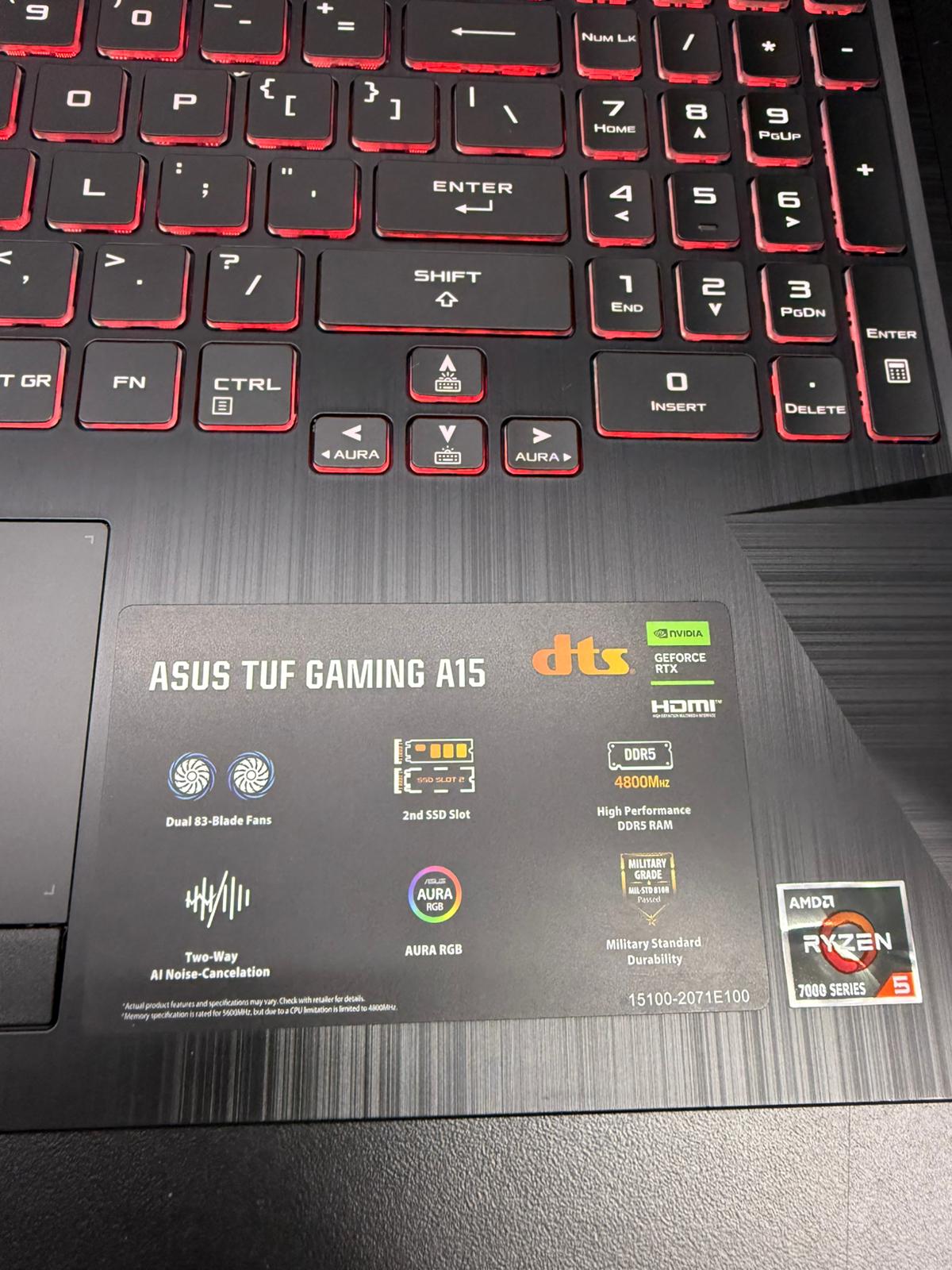 Laptop ASUS TUF A15 - Ryzen 7535HS, RTX 3050, 16GB, SSD 512GB
