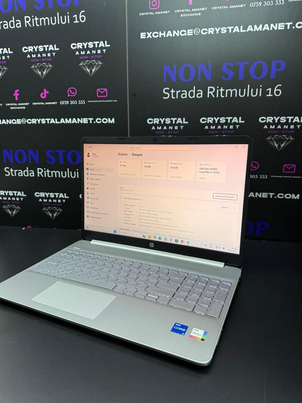 Laptop HP - i5 1235u, 16gb, 512Gbssd