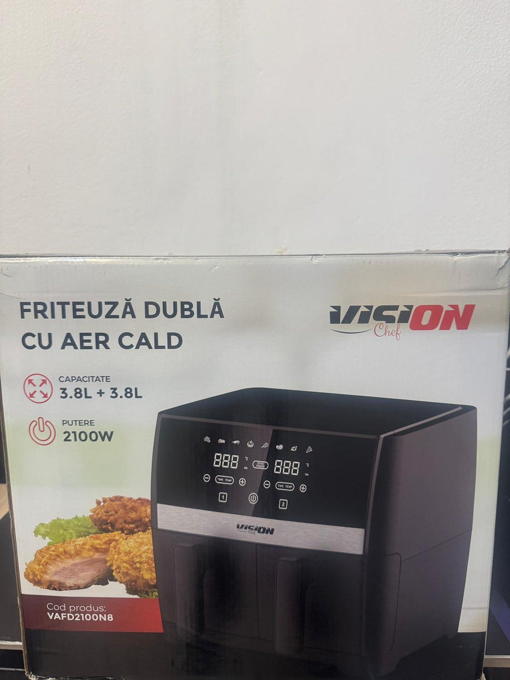 Friteuza dubla cu aer cald, Vision Chef